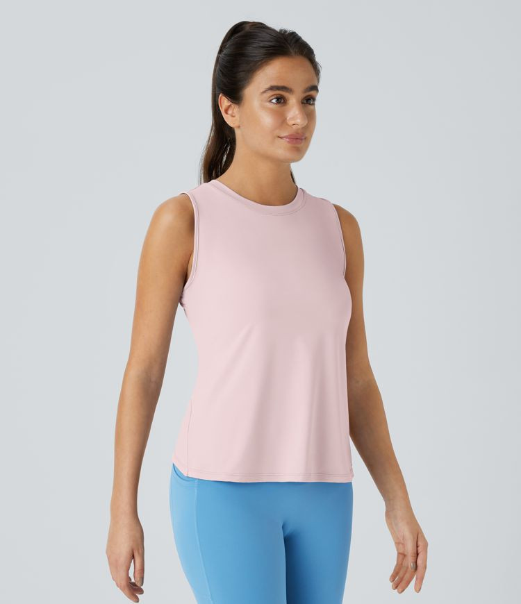 Women’s Cut Out Crossover Hem Solid Yoga Tank Top - Halara | Halara UK