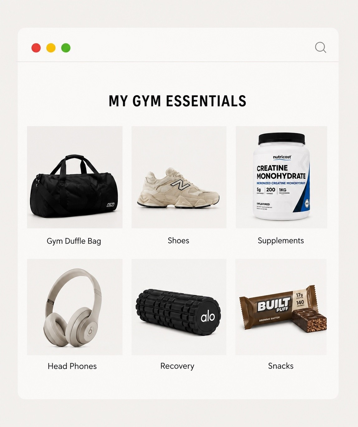 Everything I actually use for the gym from my favorite shoes and bag to supplements, recovery, and snacks.

#LTKfitnessgoals #LTKActive #LTKselfcare