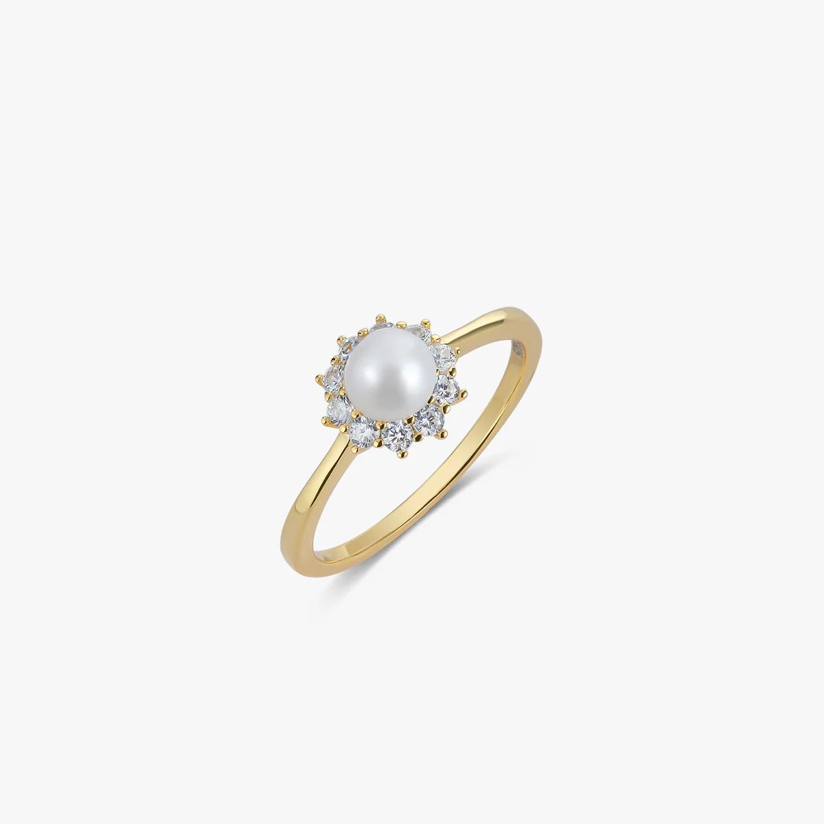 Mya Pearl Ring with Halo | Victoria Emerson