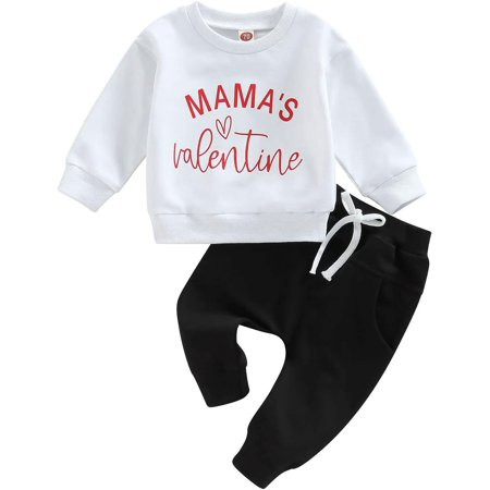 Girl Clothes Set Valentine Day Outfit Pink Red Love Heart Sweatshirt Top Legging Pant Skirt Kid Fall Clothing | Walmart (US)