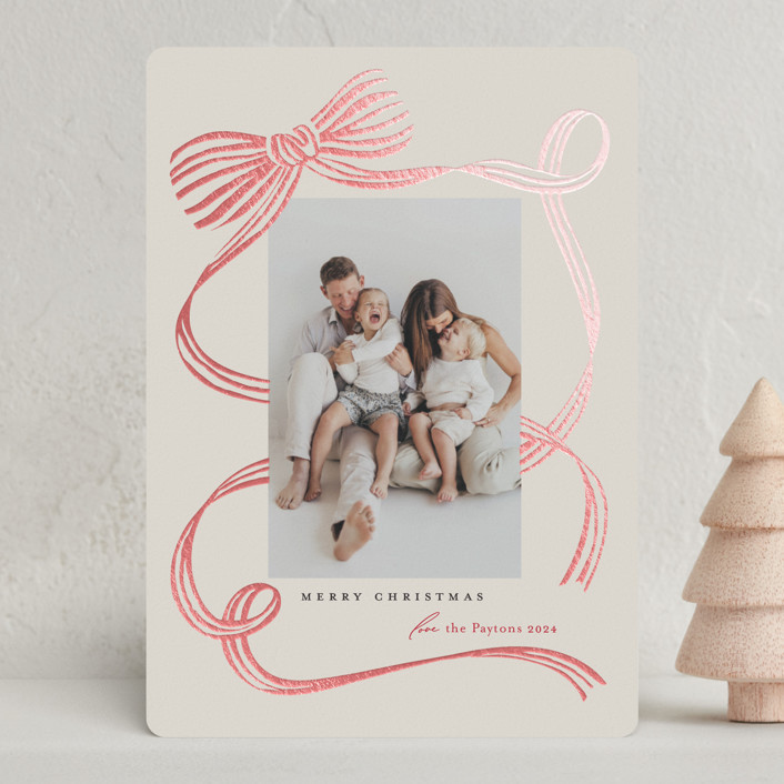 "Neddy" - Customizable Foil-pressed Holiday Cards in Red by Carrie ONeal. | Minted