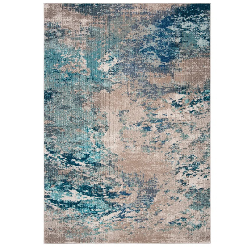 Abderus Abstract Blue/Gray Area Rug | Wayfair North America