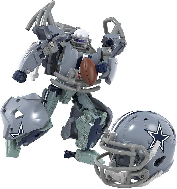 Transformers NFL Dallas Cowboys Starblitz 5.5-Inch Action Figure Changes from Robot to Helmet, Fo... | Amazon (US)