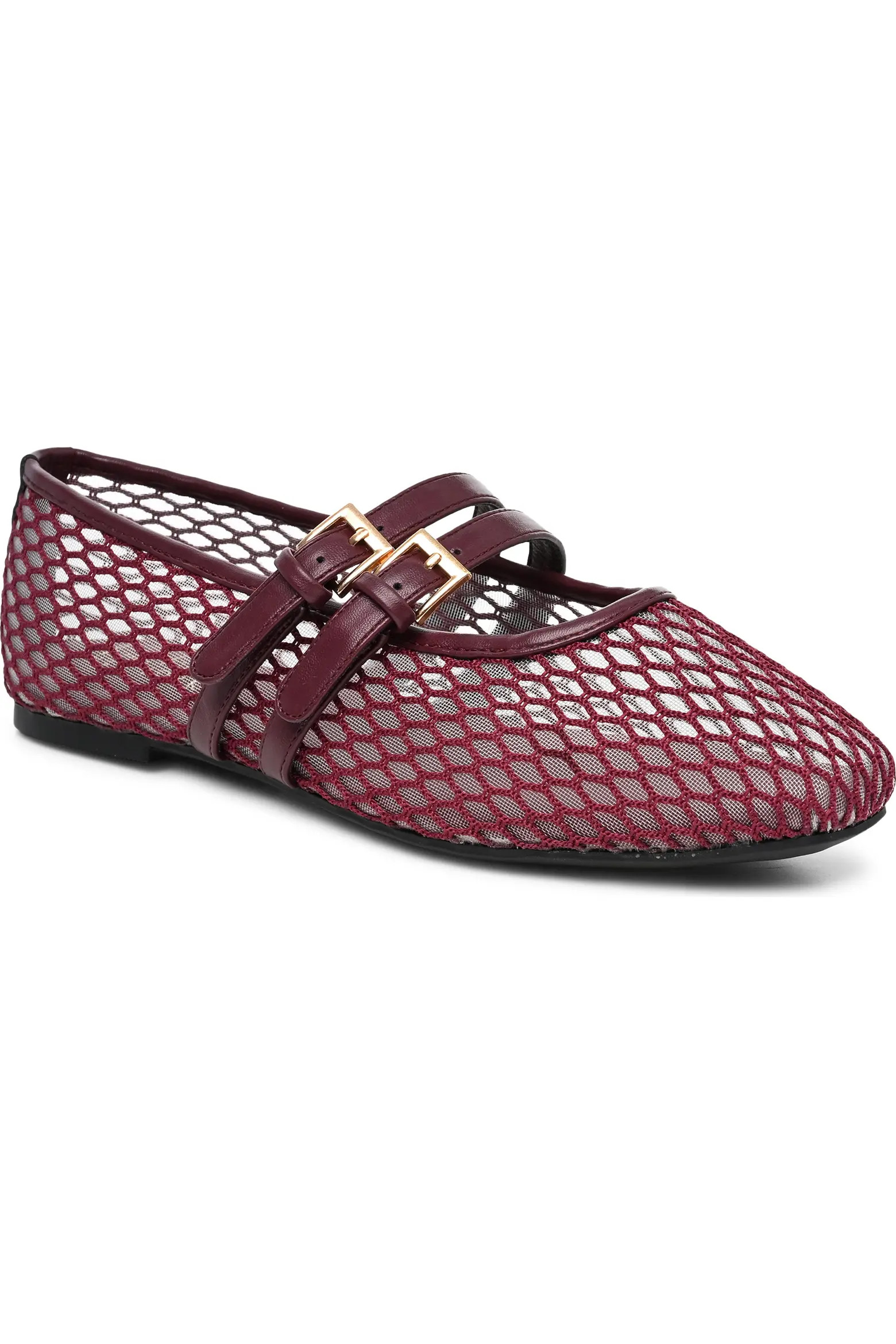Nicole Miller Buckled Mesh Flat (Women) | Nordstromrack | Nordstrom Rack
