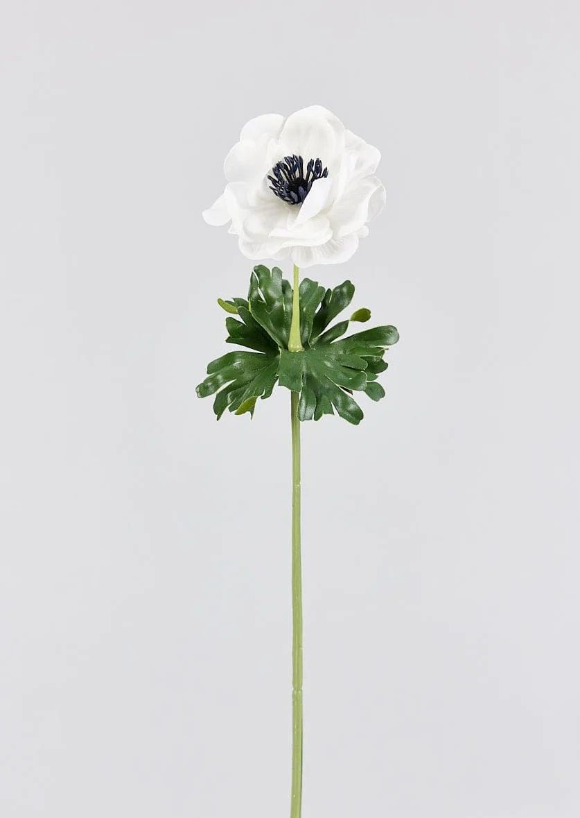 Real Touch Anemone with Navy Center - 14" | Afloral