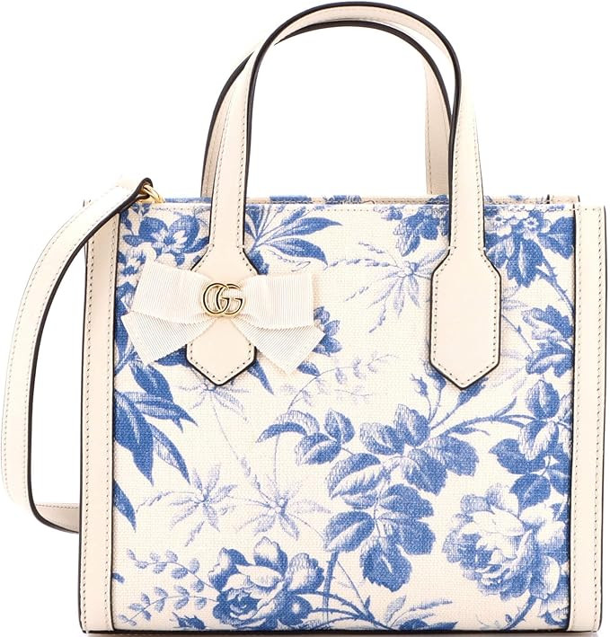 Amazon.com: Gucci, Pre-Loved GG Ribbon Tote Printed Linen Small, Blue : Amazon Luxury | Amazon (US)