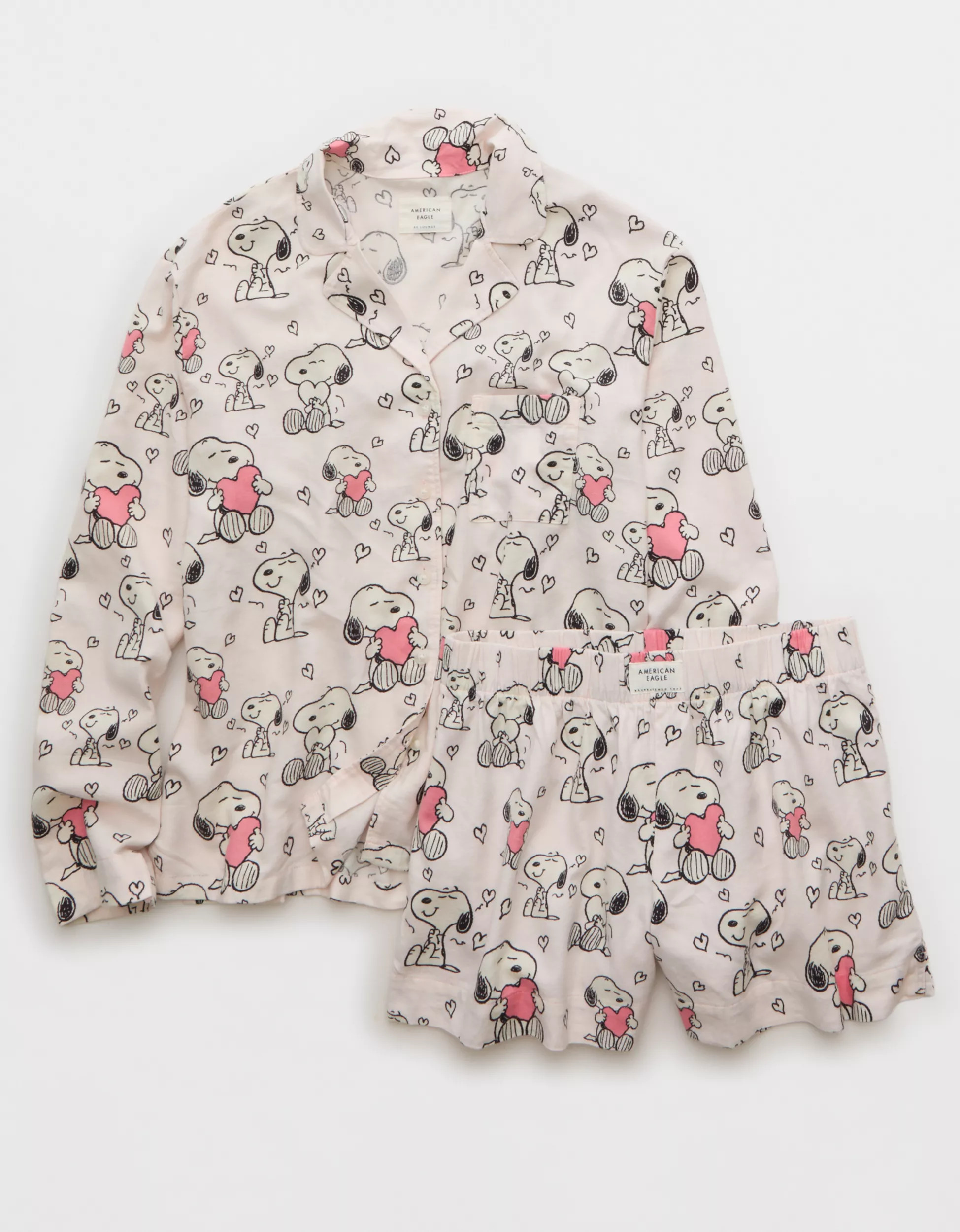 AE Snoopy Valentine's Day Flannel PJ Set | American Eagle Outfitters (US & CA)