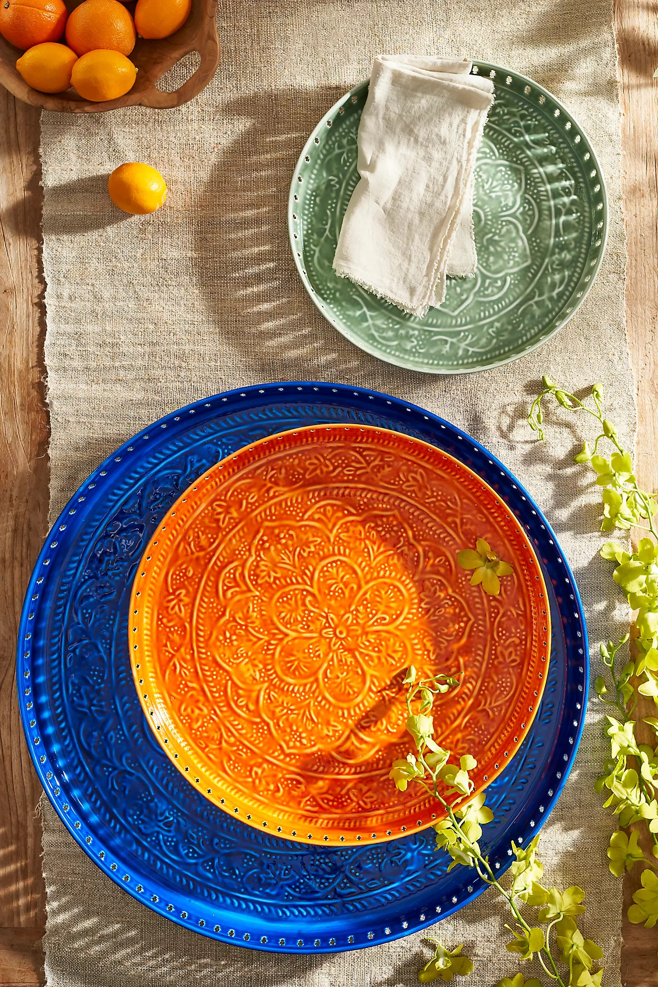 Patterned Enamel Round Tray | Terrain