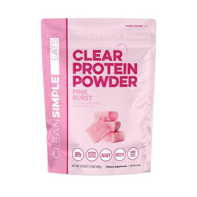 Clean Simple Eats Clear Protein Powder - Pink Burst - 20oz/20 servings: Pink Burst Flavor, Whey Isolate | Target
