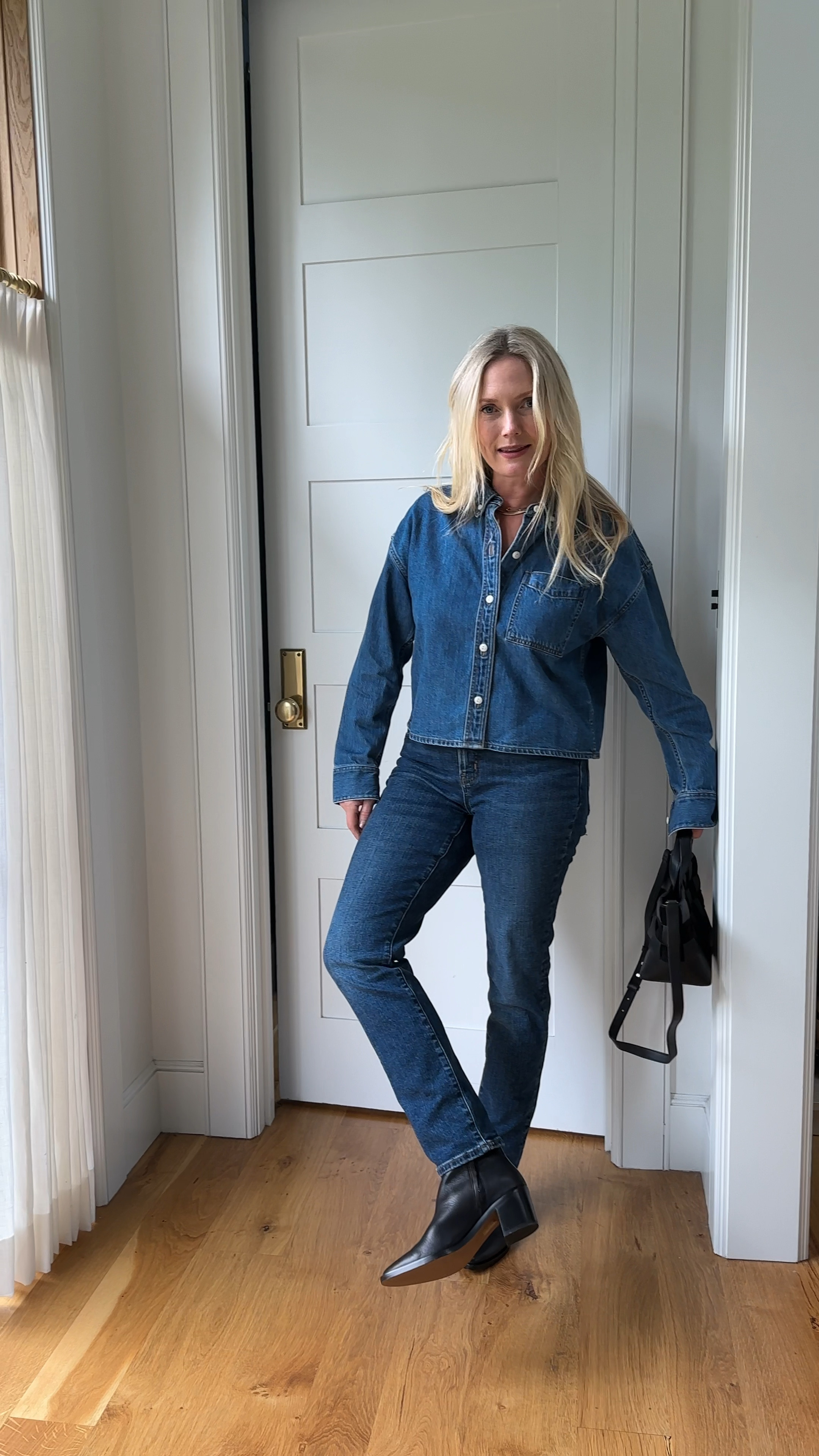 LOVE these black boots that look so much more expensive than they are. (Can you believe they’re Madewell?) Add in a cute black bag and a denim tuxedo and you’ll be ready to go…anywhere :)

#LTKshoecrush #LTKover40 #LTKGiftGuide