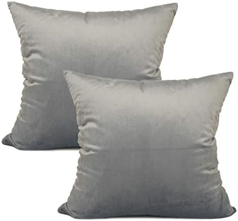 YOUR SMILE Pack of 2 Velvet Pure Color Pillow Covers Decorative Square Pillowcase Soft Solid Cush... | Amazon (US)