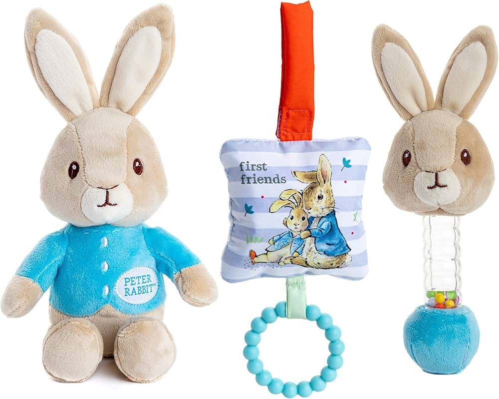 KIDS PREFERRED Beatrix Potter Peter Rabbit Gift Set with Stuffed Animal, Rattle, and Teether | Amazon (US)