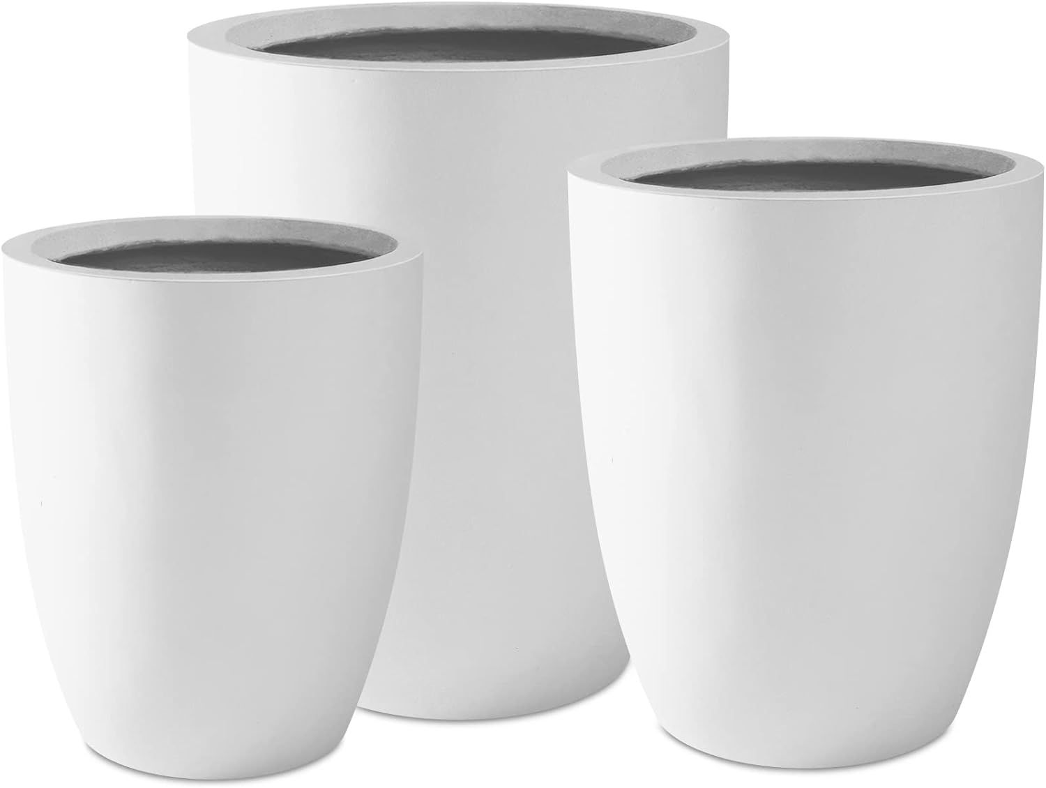 Kante 18.1" 20.4" 22.4" H Round Concrete Modern Tall Planters Set of 3 for Outdoor Indoor, Decora... | Amazon (US)