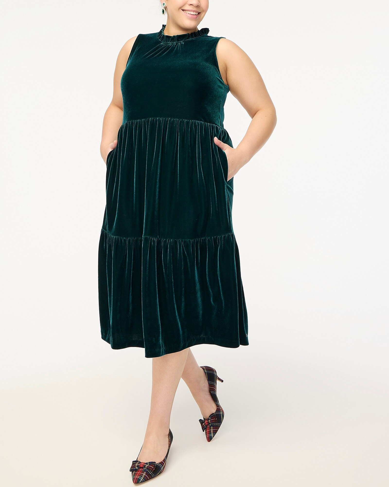 Velvet sleeveless midi dress | J.Crew Factory