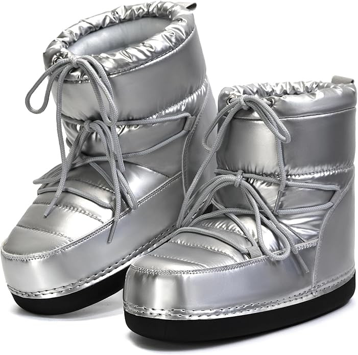 Womens Winter Snow Boots Anti-Slip Ankle Booties with Warm Lining Lace-up Outdoor Shoes | Amazon (US)