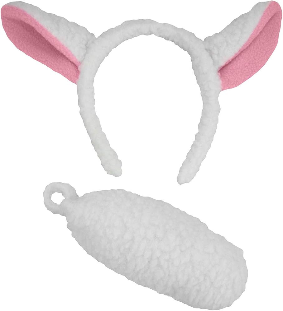 Nicky Bigs Novelties Adult White Lamb Costume Accessory Set - Sheep Ears Headband and Tail - Farm... | Amazon (US)