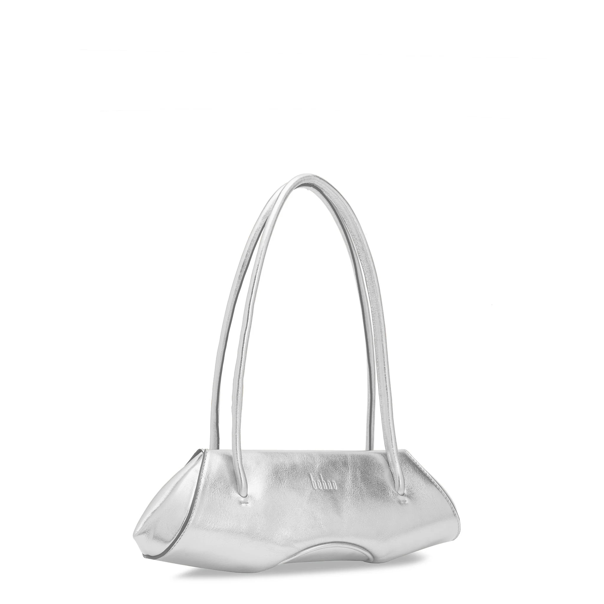 ELIZABETH BAGUETTE MINI METALLIC SILVER | behno