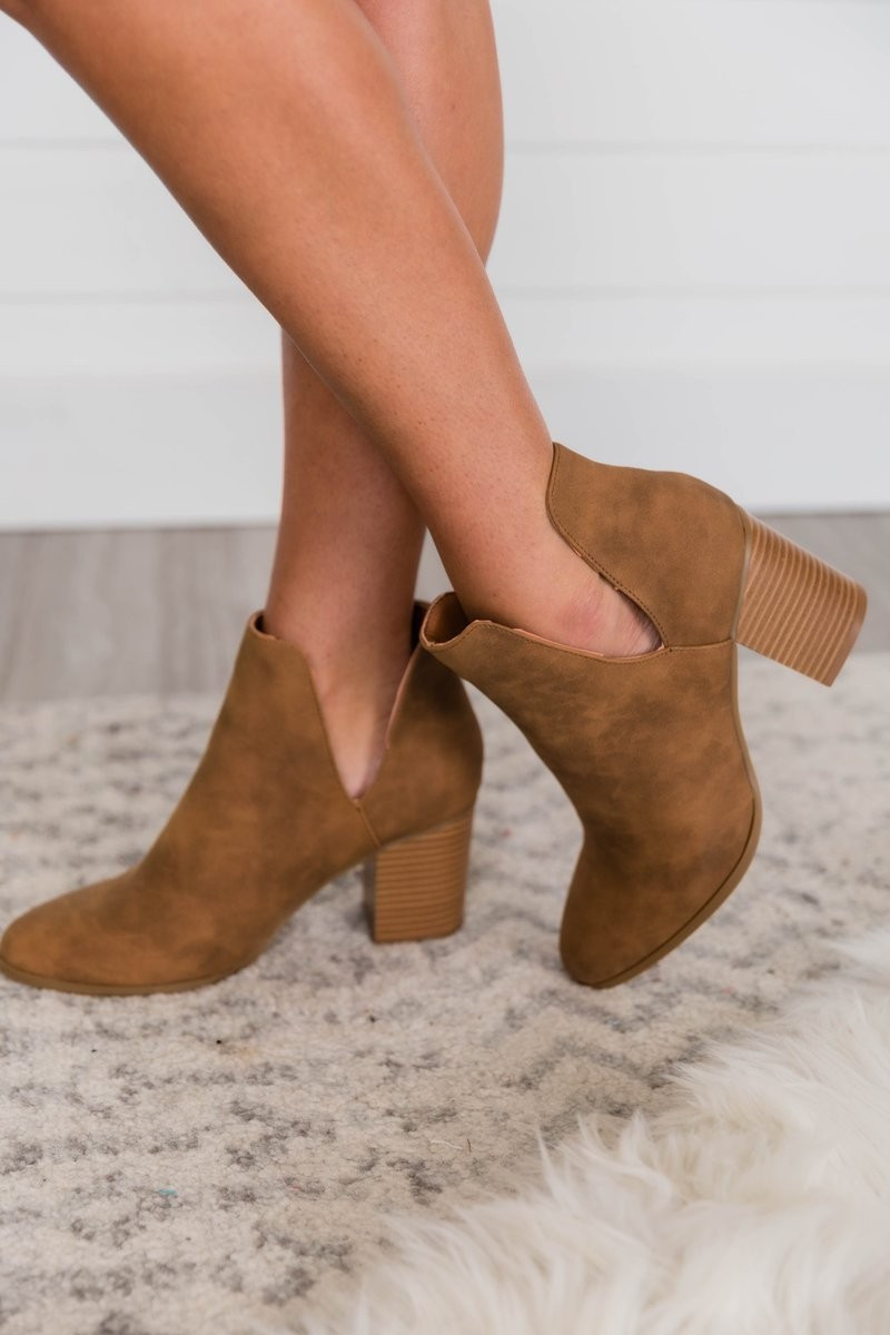 Becky Brown Booties | The Pink Lily Boutique