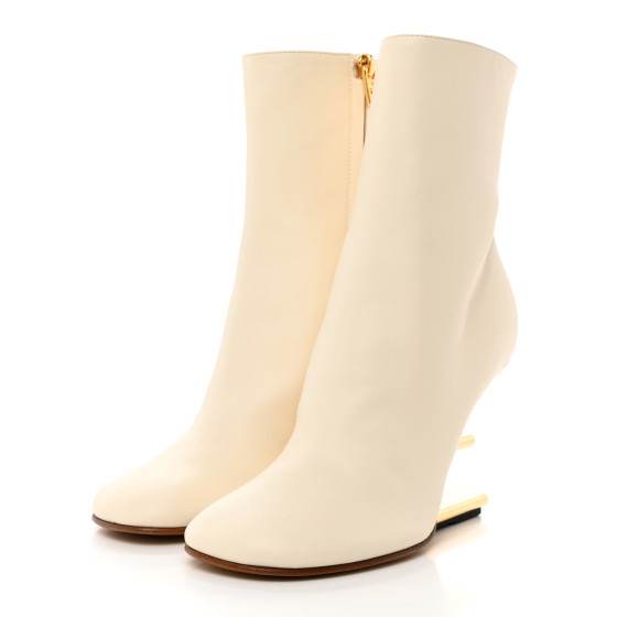 Nappa Fendi First 95mm Booties 35 White | FASHIONPHILE (US)