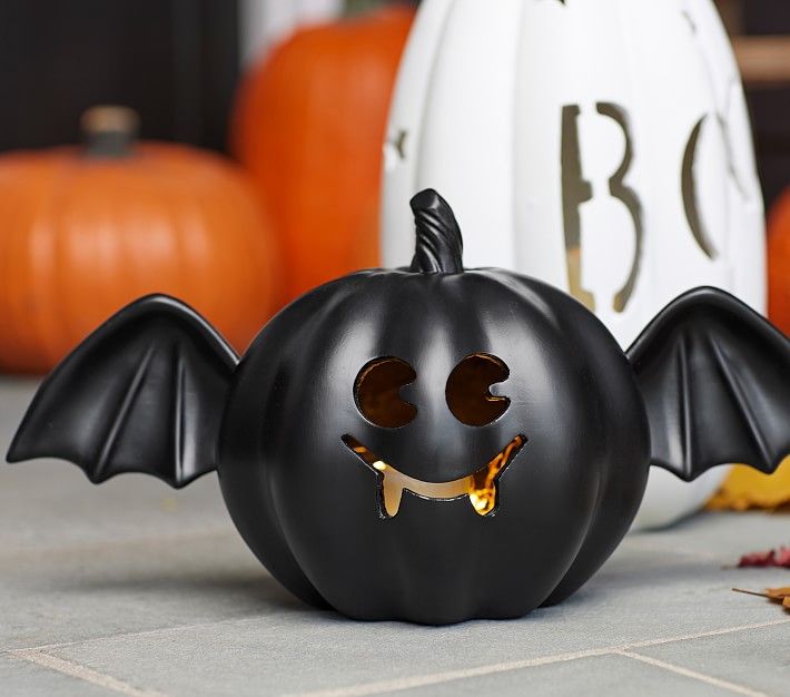 Bat Weatherproof Pumpkin Luminary | Pottery Barn Kids