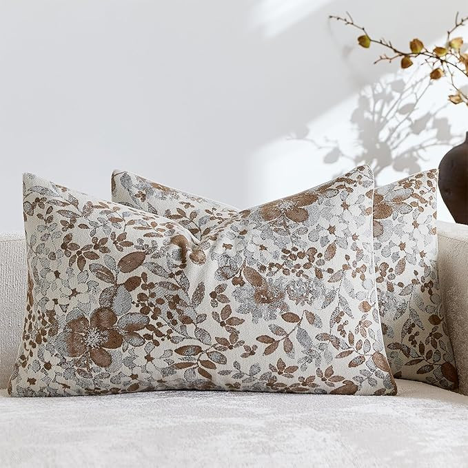 Juego de 2 fundas decorativas de almohadón lumbar con flores vintage, de 12 x 20 pulgadas, estil... | Amazon (US)