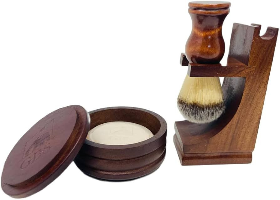 G.B.S Men's Classic Wooden Shaving Set Shaving Brush with Wooden Stand And 3.5 Inches Diameter Sh... | Amazon (US)