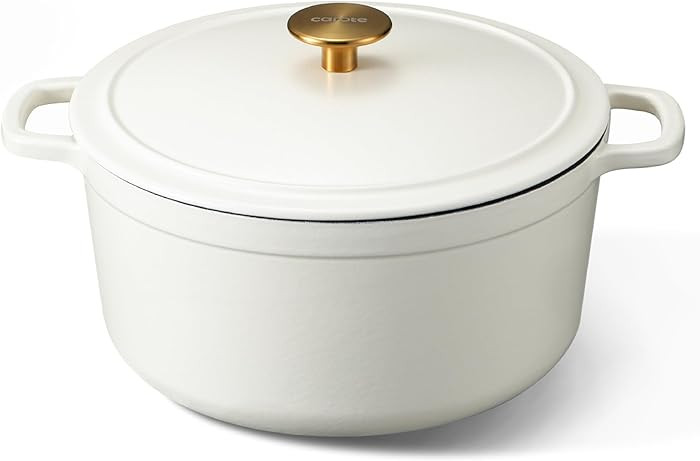 CAROTE Cast Iron Dutch Oven Pot with Lid, Enameled Dutch Oven for Sourdough Bread Baking, Dual Ha... | Amazon (US)