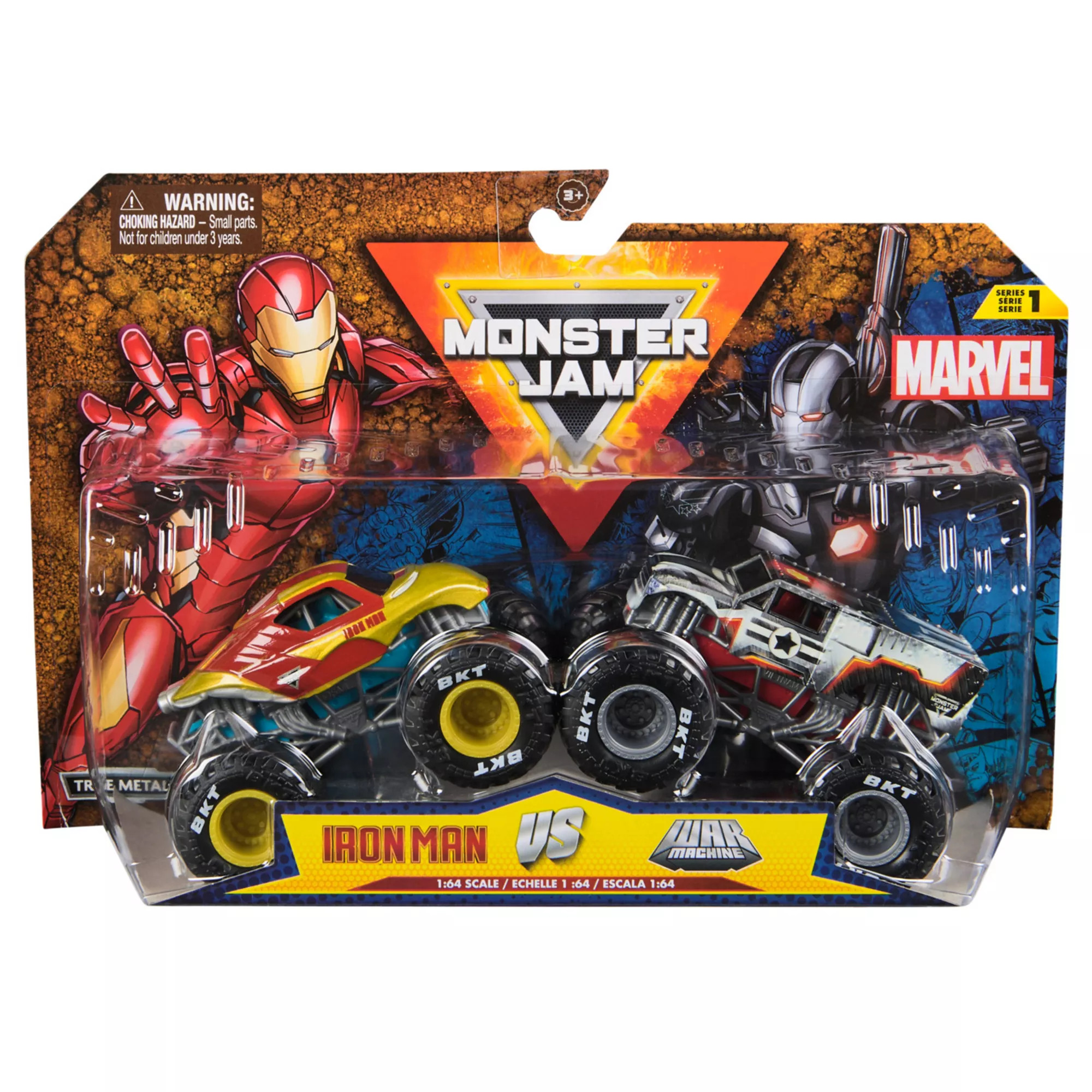Monster Jam Marvel 2-Piece Iron Man Vs. War Machine Die-Cast 1:64 Scale Monster Truck Set | Kohl's