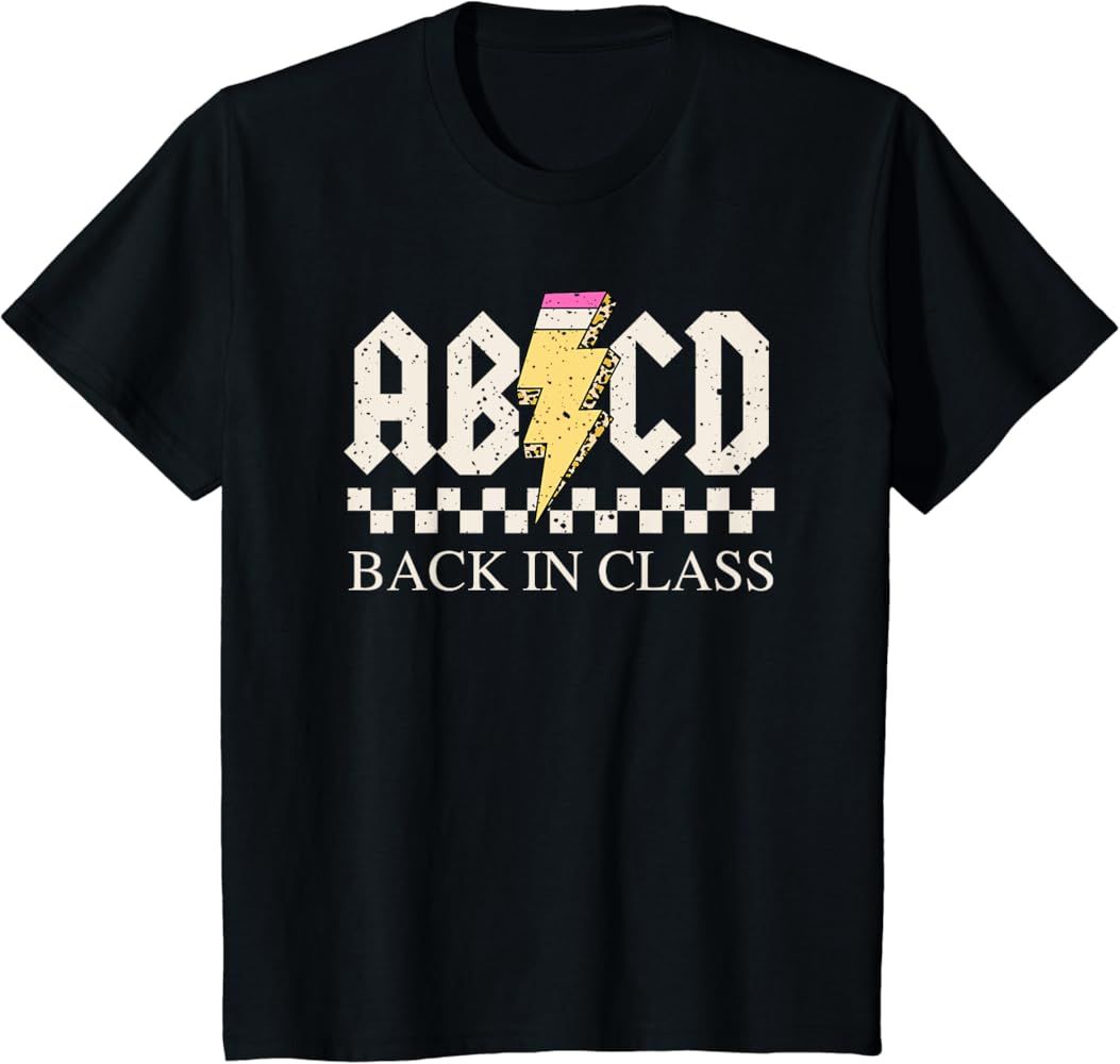 Boys Girls Teachers Rock Back to School ABCD Back in Class T-Shirt | Amazon (US)