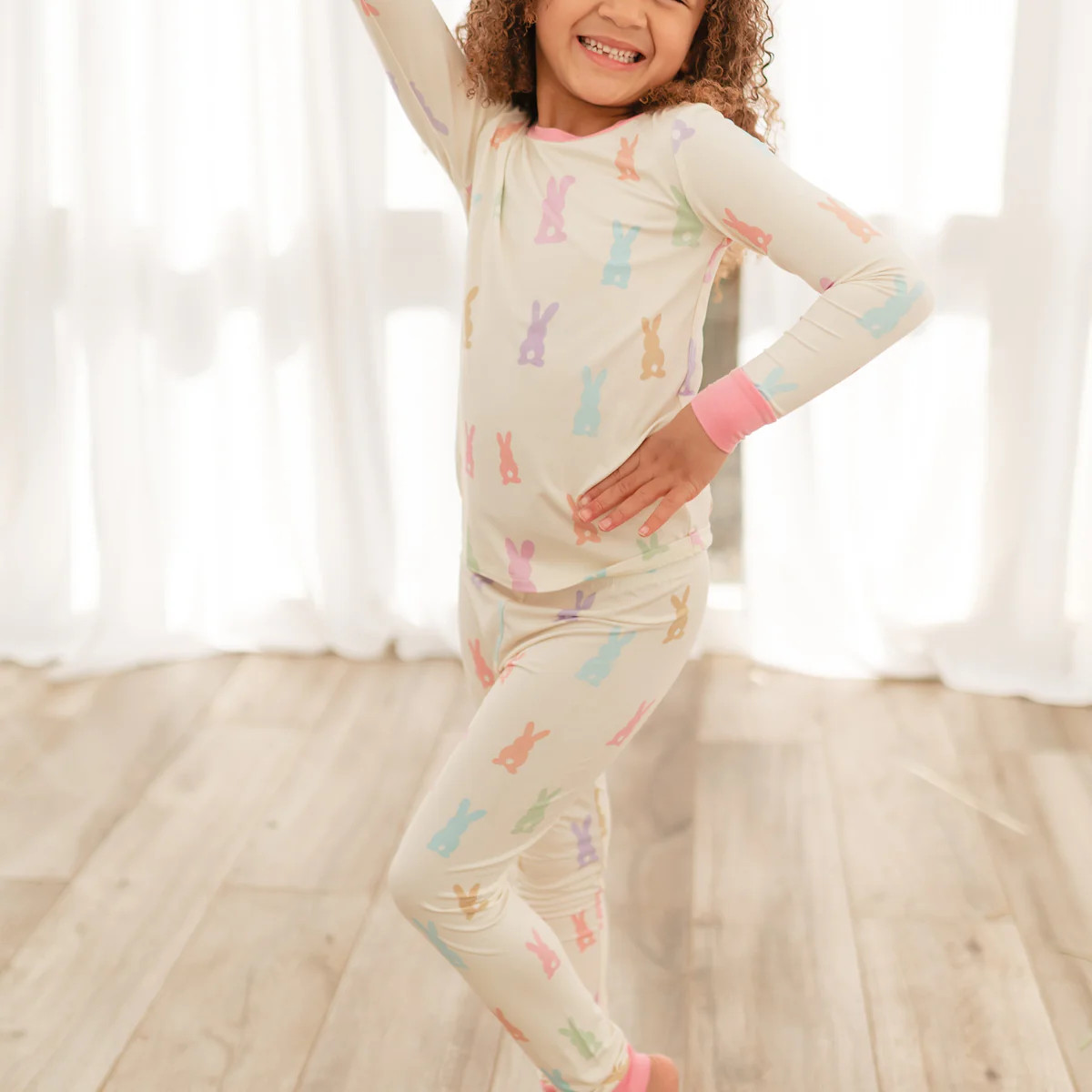 Youth Pajama Set in Honey Bunny | Silks Design