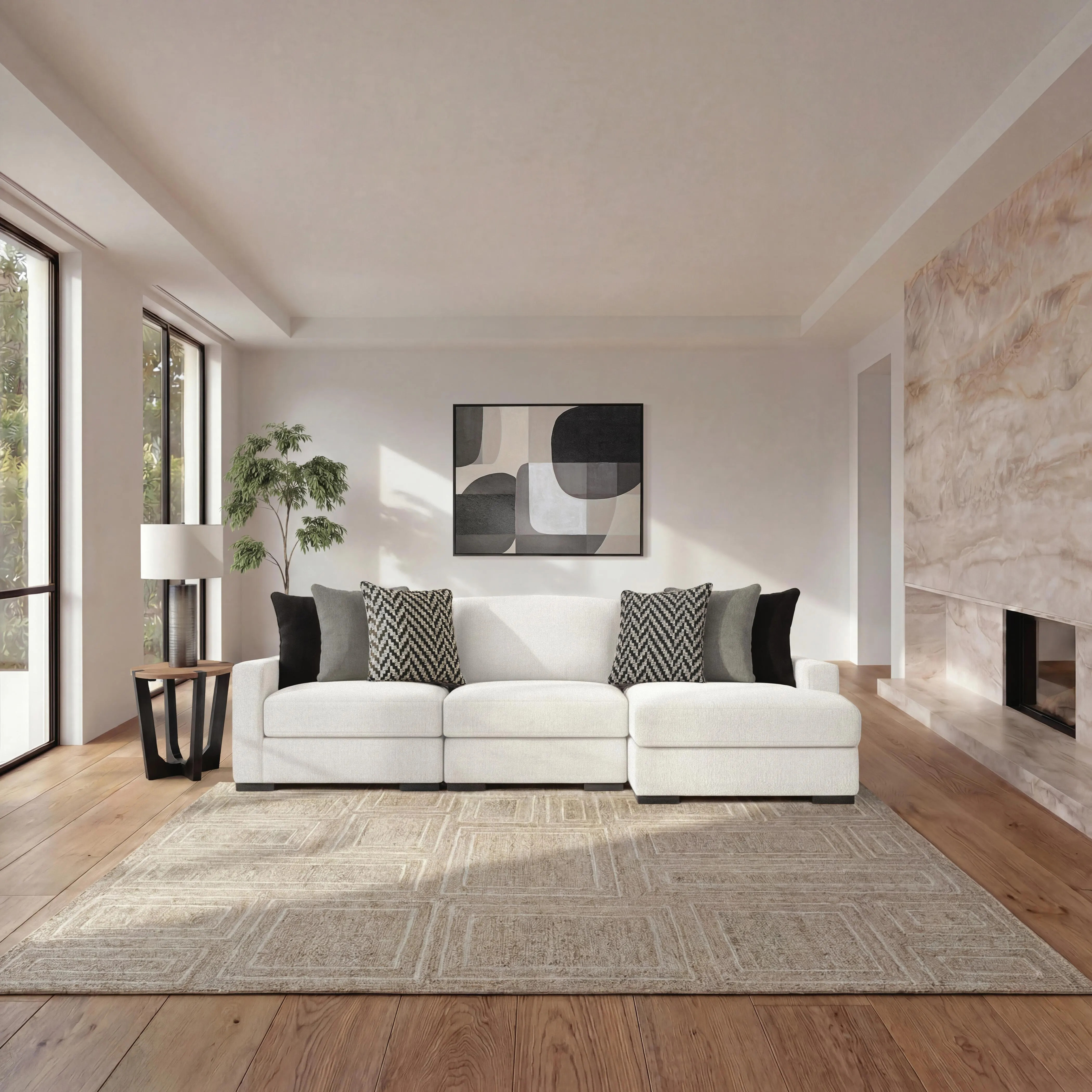 Elissa Court 3-Piece Next-Gen Nuvella\u2122 Performance Fabric Modular Sofa Chaise | Ashley | Ashley