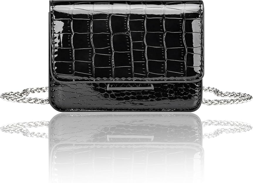 Sightor Silver Mini Crossbody Bag for Women, PU Leather Small Evening Purse, Dressy Clutch Handba... | Amazon (US)