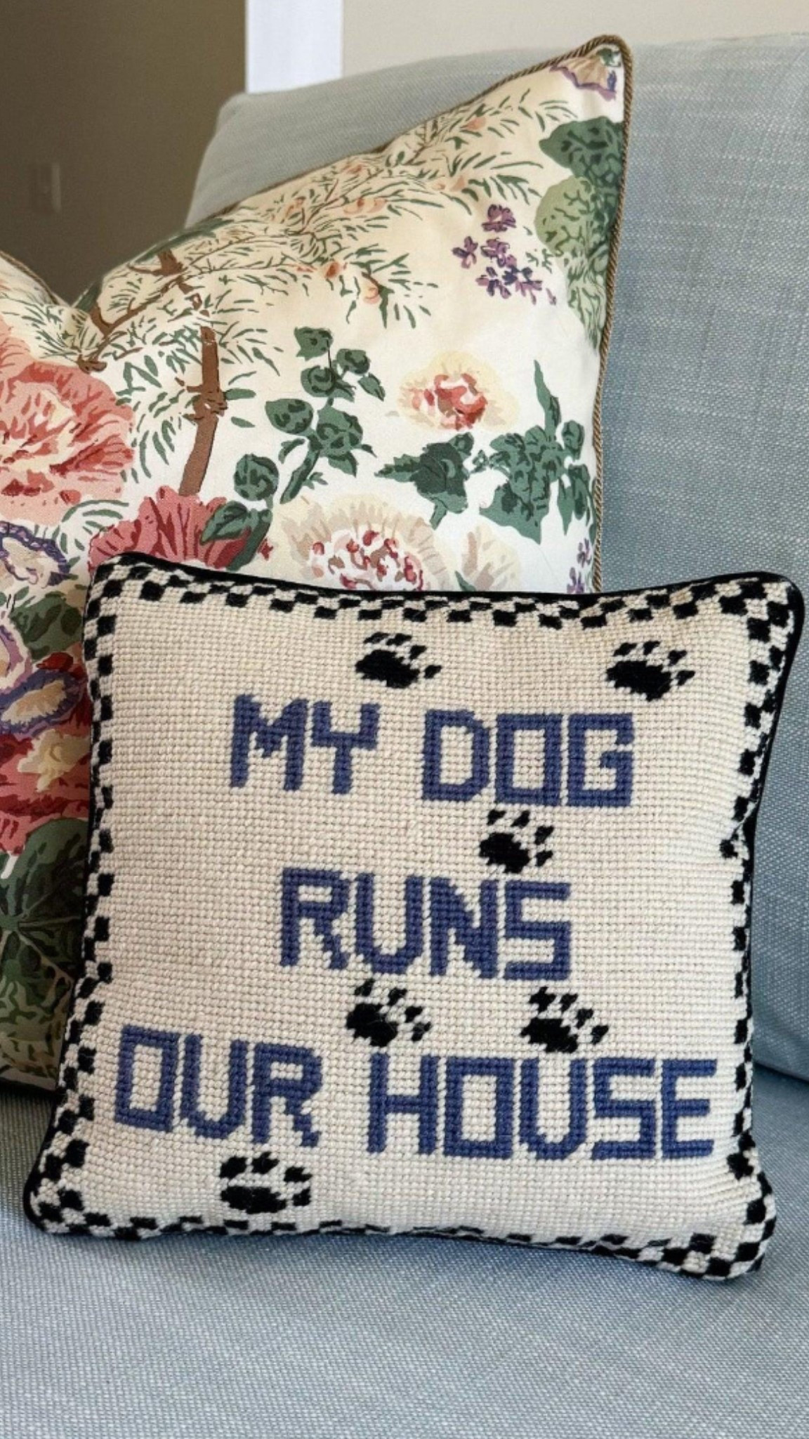 Spotted this pillow - My Dog Runs Our House - and always love a needlepoint pillow with a fun (or snarky) saying! Rounded up a bunch of great options I spotted… check them out plus some other needlepoint pillows you might like.

#LTKHome #LTKStyleTip