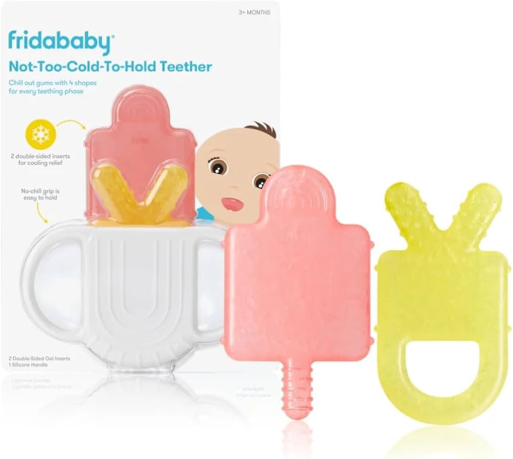Frida Baby Teething Relief Not-Too-Cold-to-Hold Baby Teether | BPA-Free Silicone Teething Toys | Amazon (US)