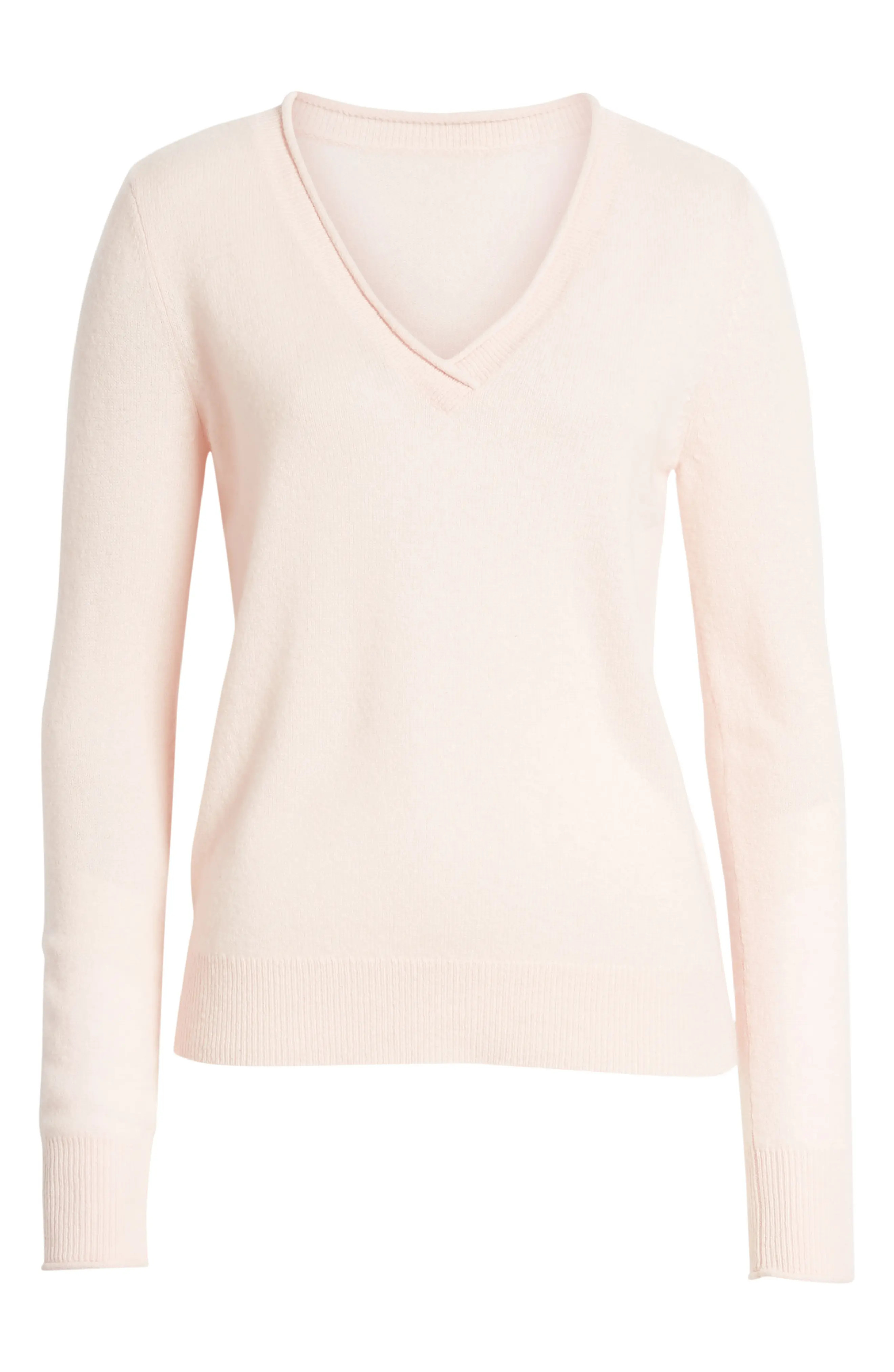 Rolled Edge1901 Rolled V-Neck Cashmere Sweater | Nordstrom