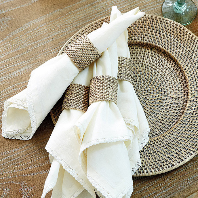 Piper Woven Napkin Rings - Set of 4 | Ballard Designs | Ballard Designs, Inc.