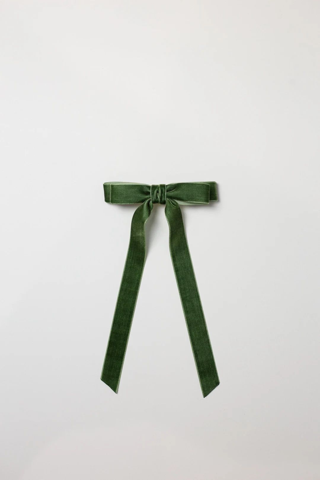 Moss Green Velvet Hair Bow Long Ribbon Tails, Bow Hair Clip, Velvet Hair Accessory, French Barret... | Etsy (US)