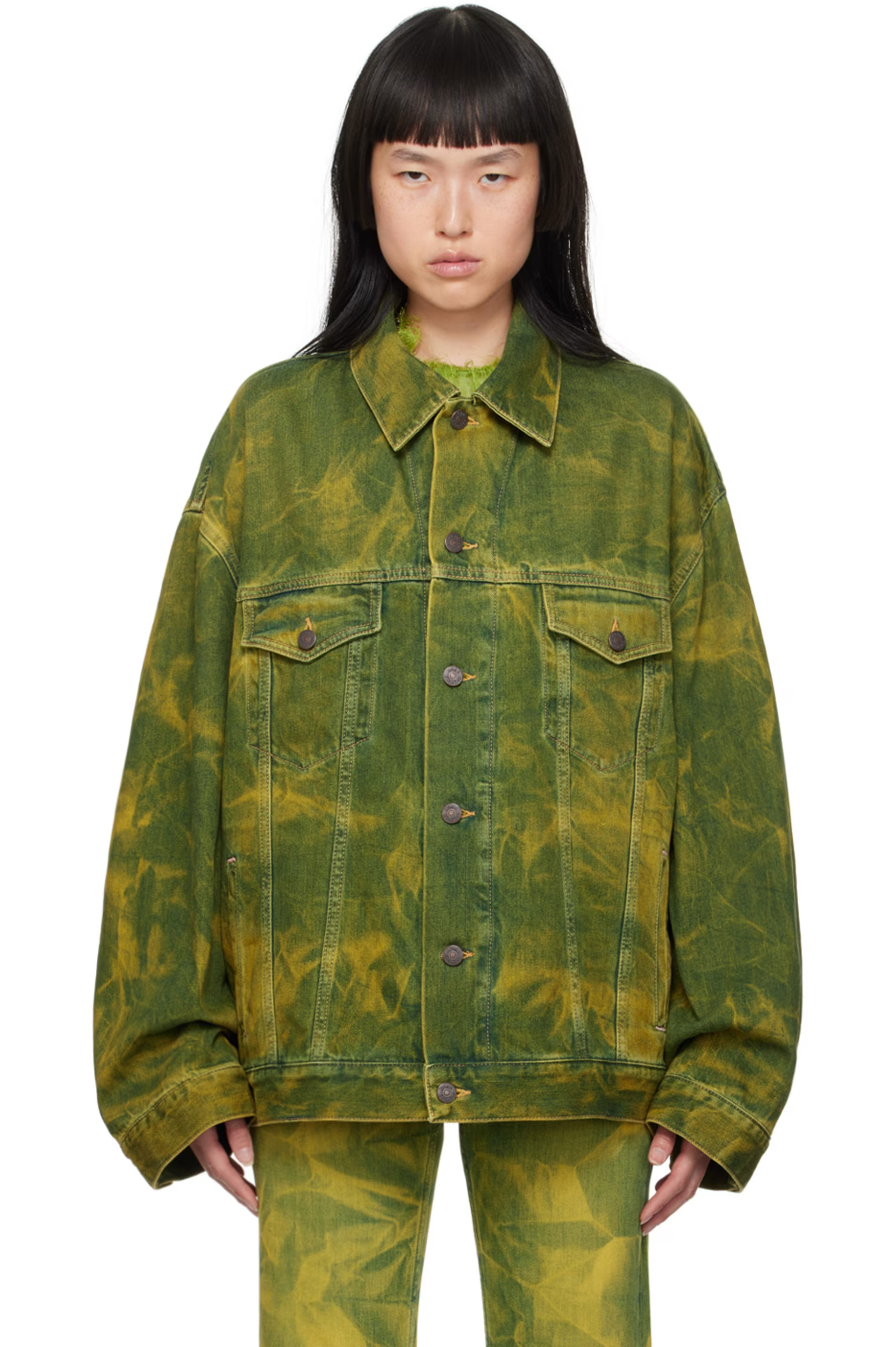 Acne Studios - Yellow Oversized Fit Denim Jacket | SSENSE