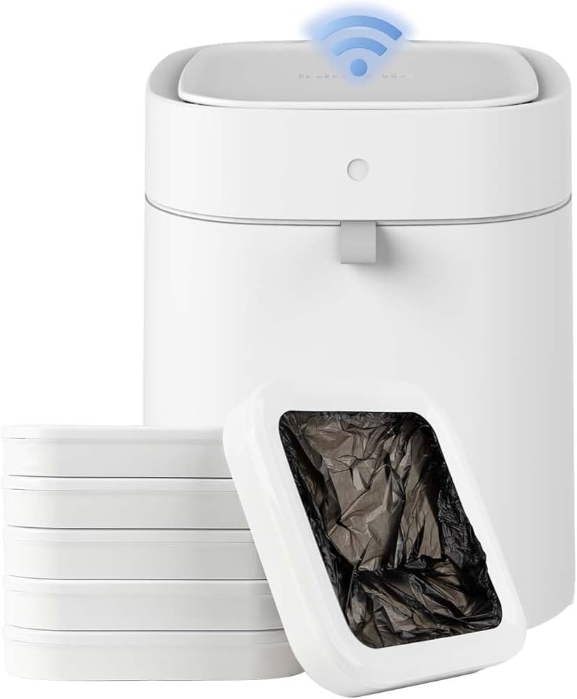 Automatic Bathroom Trash Can Touchless, 3.5 Gal Self-Sealing and Self-Changing Smart Trash Can, R... | Amazon (US)