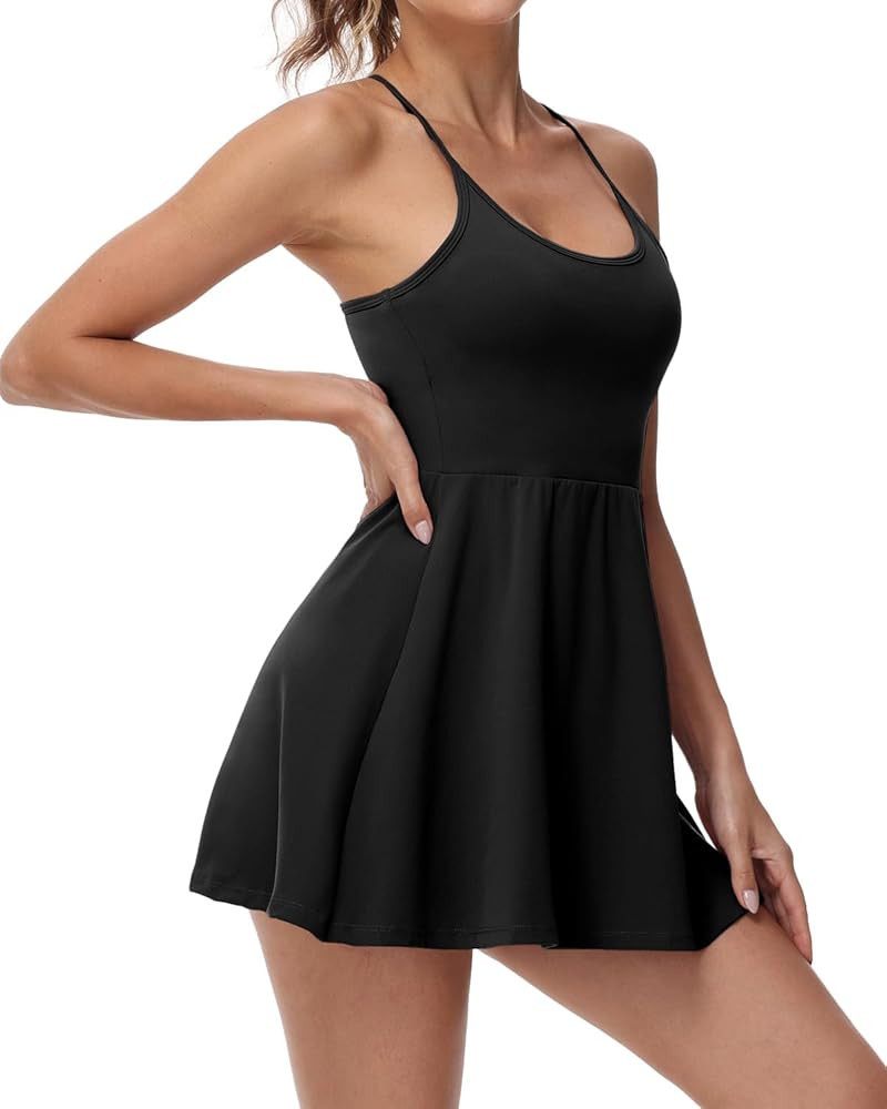 Wenlia Women's Tennis Dresses with Separate Shorts and Bra Scoop Neck Racerback Workout Golf Athl... | Amazon (US)