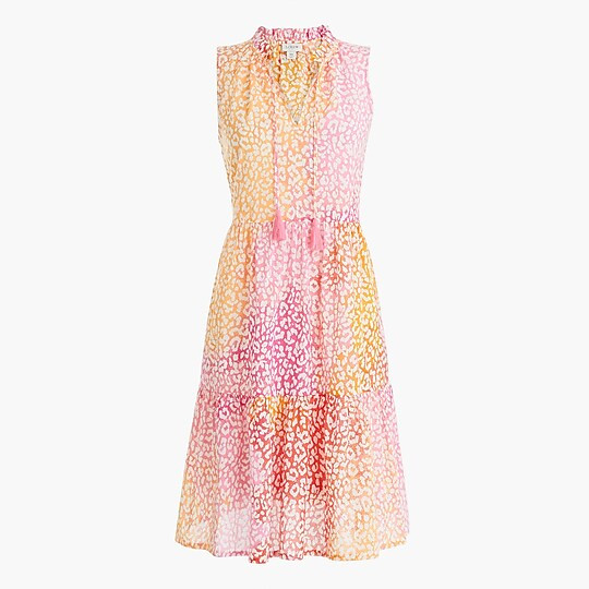 Leopard tiered cover-up mini dress | J.Crew Factory