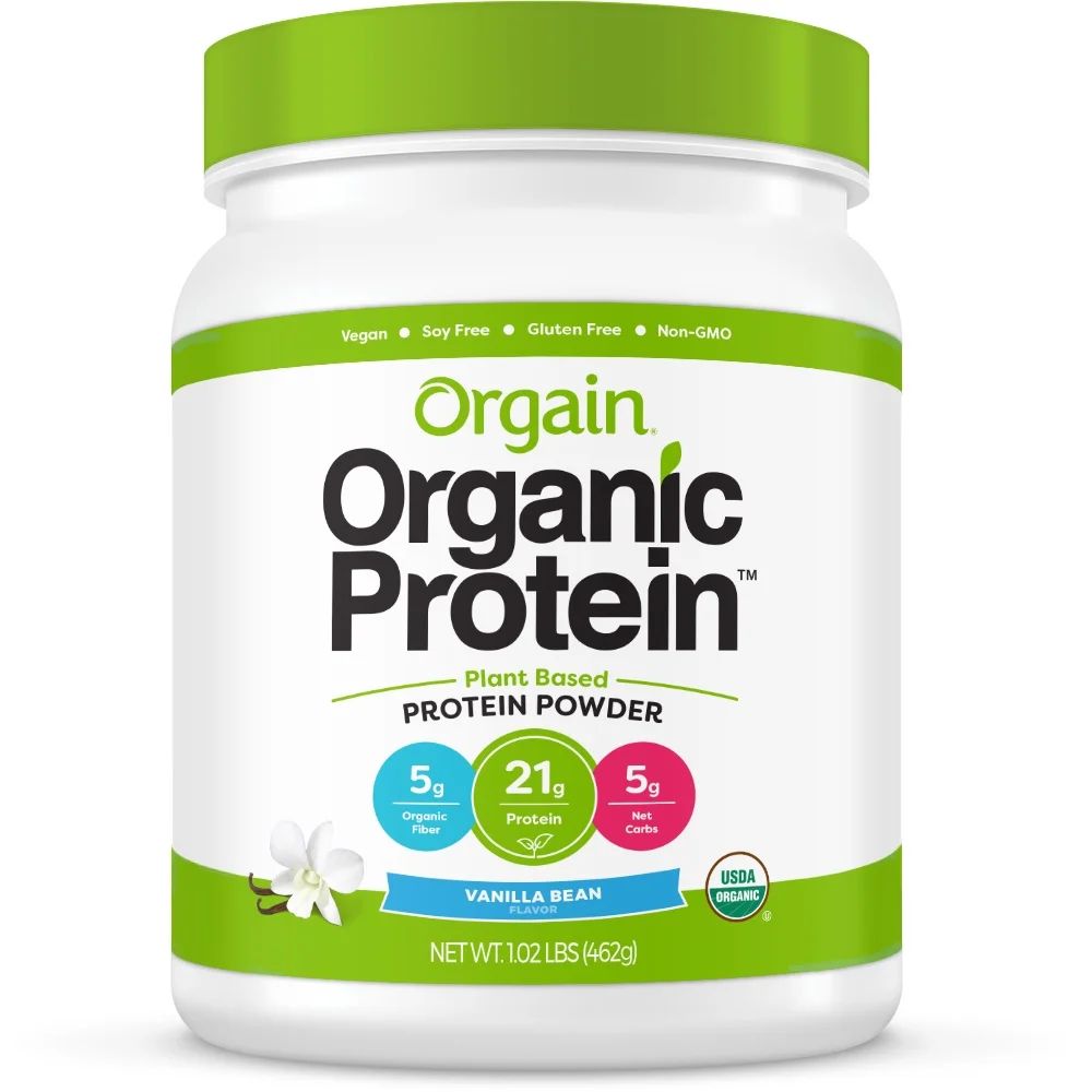 Orgain Organic Plant Based Protein Powder, Vanilla, 21g Protein, 1.0lb, 16.0oz | Walmart (US)