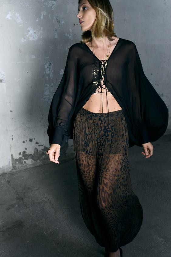 ZW COLLECTION ANIMAL PRINT BLOOMER PANTS | Zara US