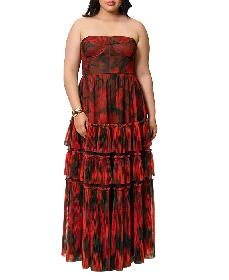 Hutch Plus Size Isabella Strapless Floral Tulle Gown | Bloomingdale's (US)