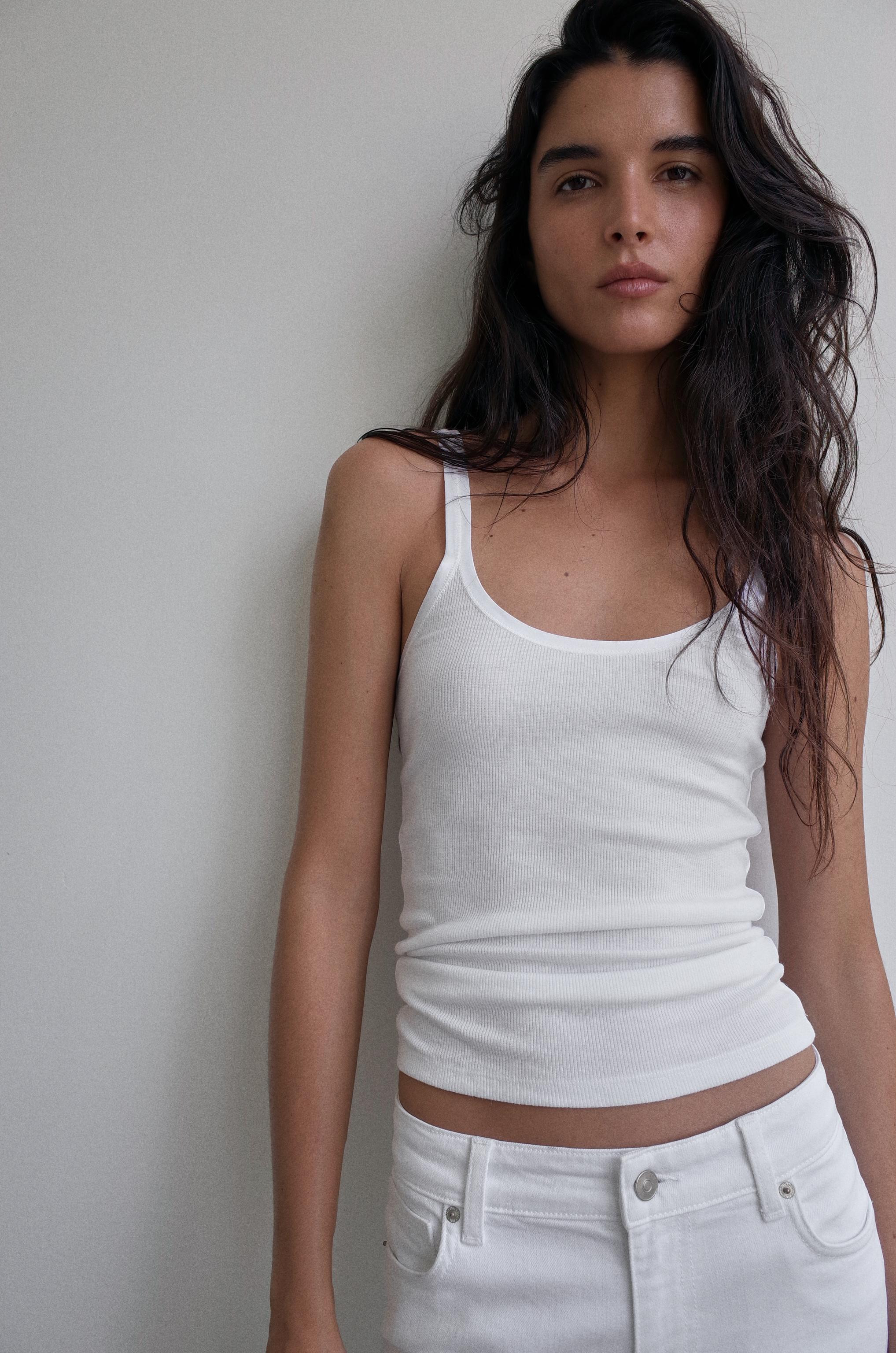 RIBBED STRAP TOP | Zara US