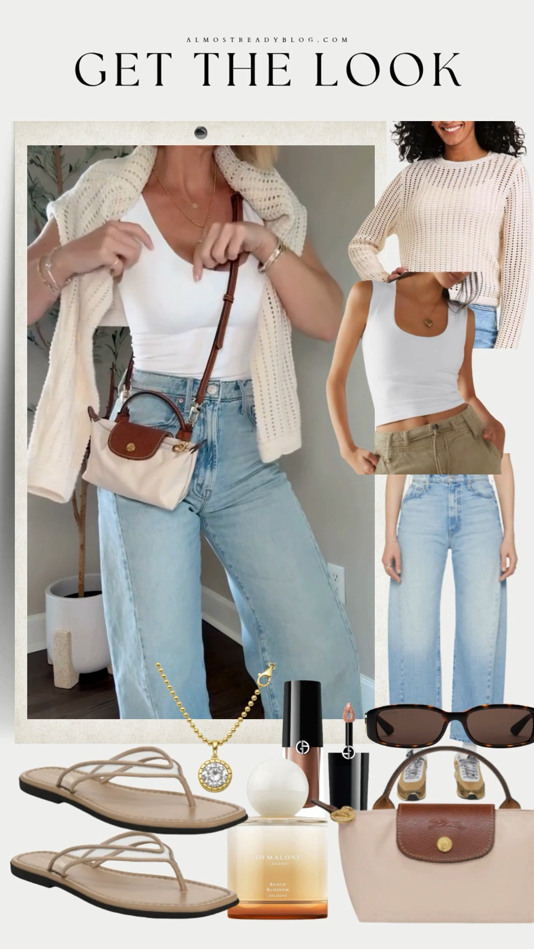 XS tank / XS Target sweater / 24 jeans (I sized down one) 

outfit with barrel leg jeans, crochet sweater, sunglasses, sephora sale, spring outfits 2026, amanda west, almostreadyblog

#LTKootd #LTKPetite #LTKOver40