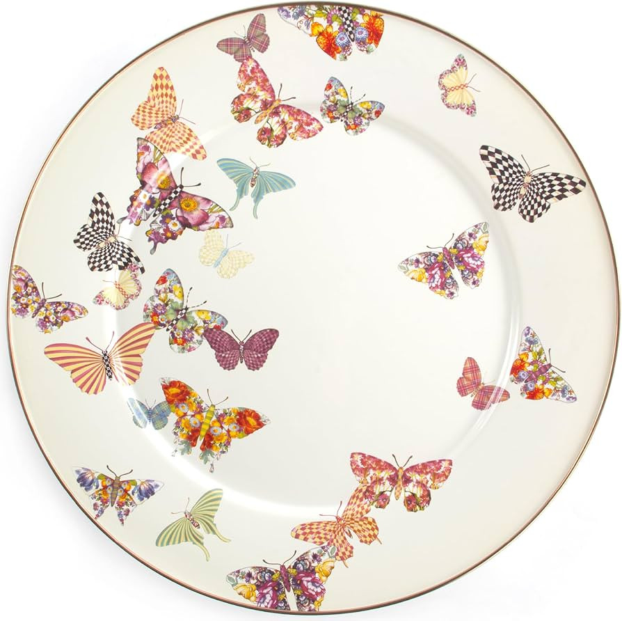MACKENZIE-CHILDS Enamel Serving Platter, Decorative Serving Platter for Food, 16 Inches, Butterfl... | Amazon (US)