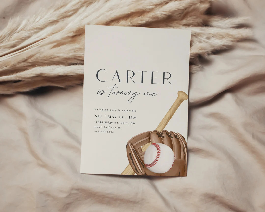 Baseball Party Invitation Template Modern Baseball Boy Birthday Party Any Age Digital Editable Co... | Etsy (US)