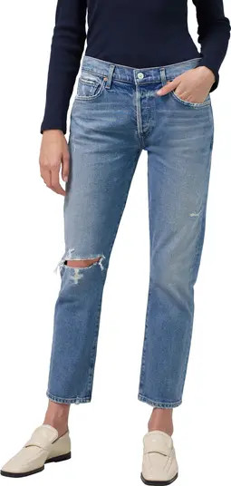 Citizens of Humanity Emerson Distressed High Waist Ankle Slim Fit Jeans | Nordstrom | Nordstrom