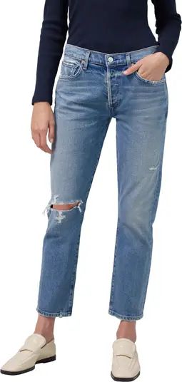 Citizens of Humanity Emerson Distressed High Waist Ankle Slim Fit Jeans | Nordstrom | Nordstrom